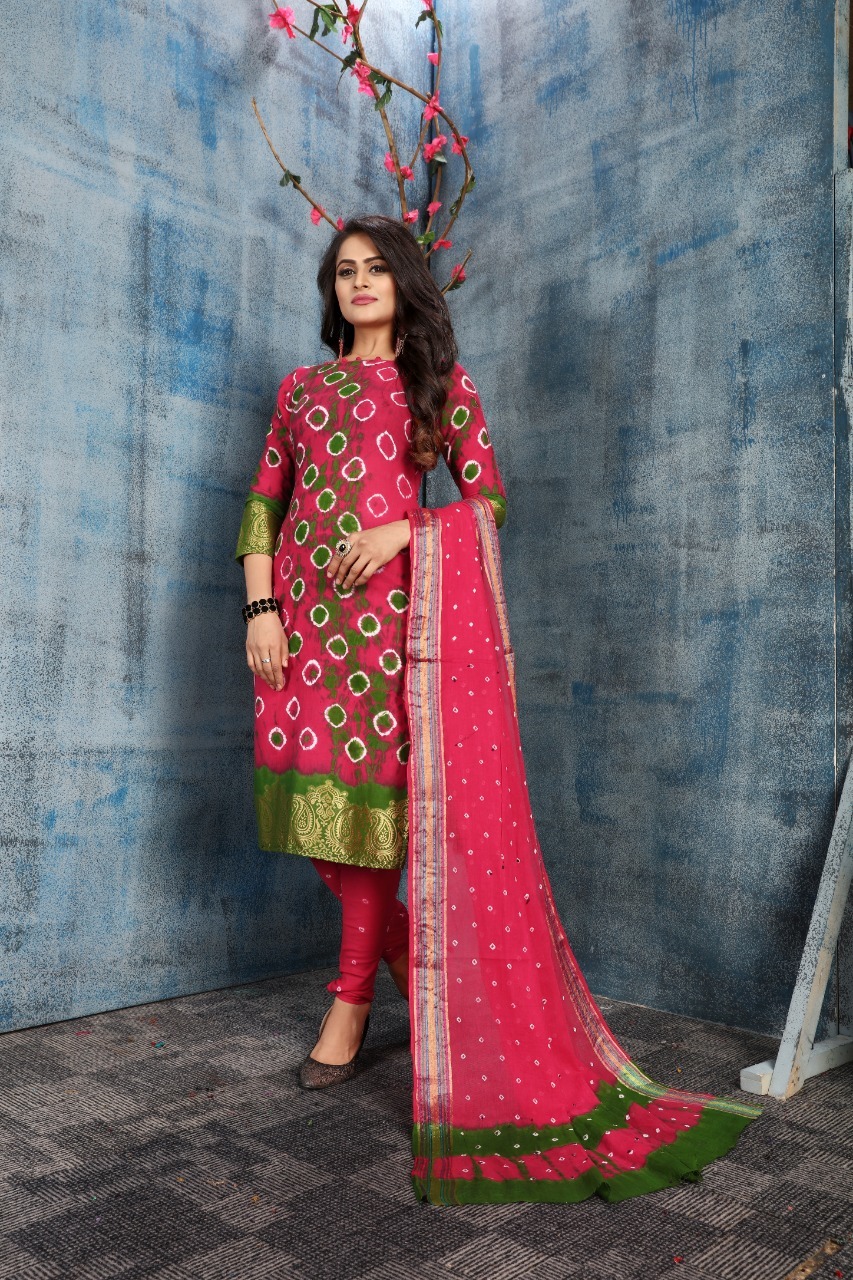 Multi Batik Cotton Dress Material for Women