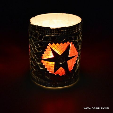 Mosaic Small T Light Candle Votive