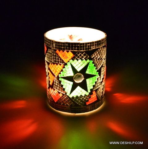 Mosaic Handmade Glass Candle Holder