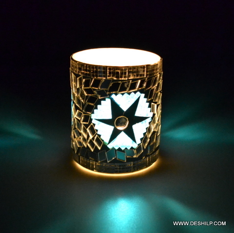Mosaic Handmade Glass T light Candle