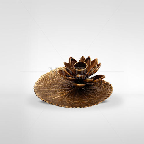 Bronze Lotus Leaf Candle Holder
