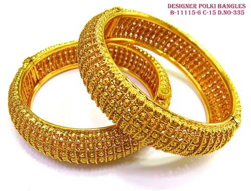 brass polki bangles