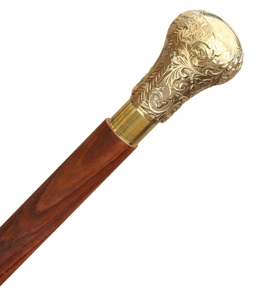 Walking Stick Golden Brass Handle