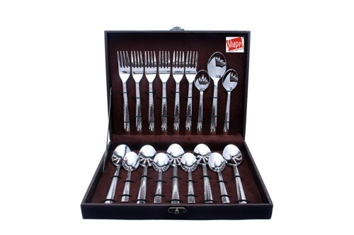Silver Shapes Feast Spoons And Fork With Box 18 Pcs