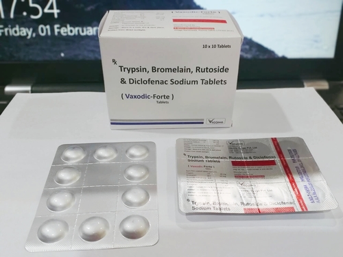 Bromeline Diclofenac Rutoside Tablets - 200 mg Rutoside 48 mg Trypsin 90 mg Bromelain 50 mg Diclofenac Potassium | Strengthens Bones Fights Pain and Swelling Suitable for Adults