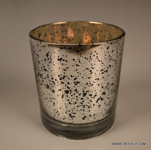 Silver Glass T Light Candle Votive