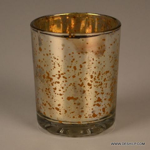 Yellow Glass Silver Votive