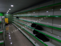 Grocery Store Racks - Powder Coated, Heavy Duty Single Sided Shelves | Supports 100 Kg/day Capacity, Versatile For Various Display Needs