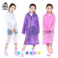 Kids Raincoat - Pvc Material, Length 110cm, Width 55cm | Waterproof, Unisex, Suitable For Ages 5-15, Available In Pink, Purple, Blue, Yellow