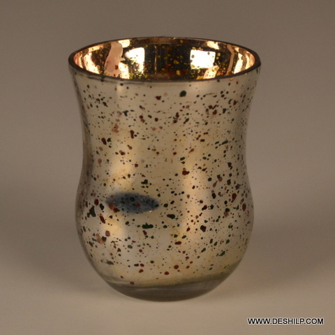 Glass Candle Holder With Silver Finish for home deco
