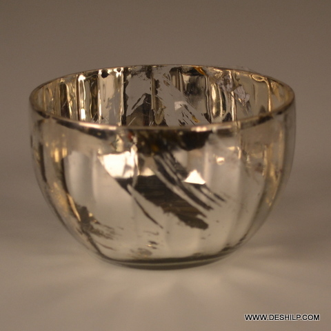 Antique Silver Glass Bowl