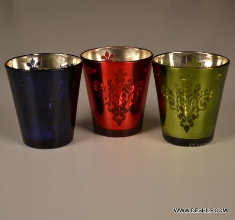 Colorful Glass T Light Candle Holder