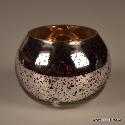 Silver Glass Candle Votive for wedding decoration