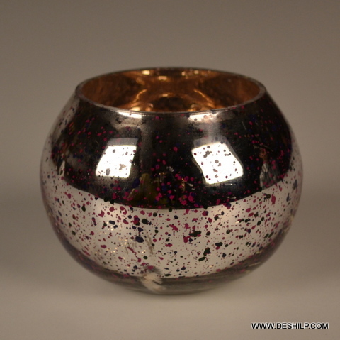 Silver Glass Candle Votive