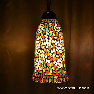 Multicolor Decorated Glass Wall Hanging