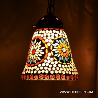 Multicolor Hand Decor Glass Wall Hanging