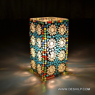 Rectangle Beautiful Mosaic Glass Table Lamp