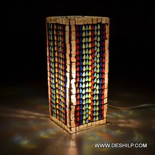 Long Squire Mosaic Glass Table Lamp