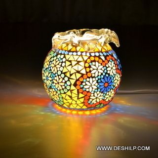 Multi Mosaic Glass Table Lamp