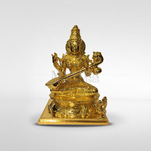 Gold Plated Saraswati Idol