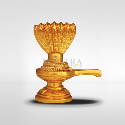 Gold Plated Shiva Lingam with Naagam