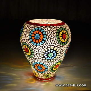 Multicolor beads Mosaic Handmade Glass Table Lamp