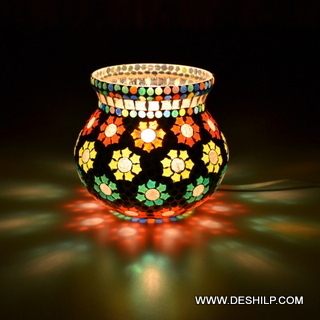 Decorated Glass Floor Lamp