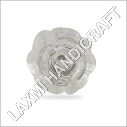 Flower Glass Silver Cabinet Knob