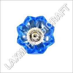 Available In Multicolor Flower Blue Glass Cabinet Knob