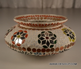 Heritageglow Antique Mosaic Candle Holder - Material: Glass