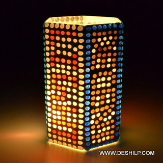 Mosaic Handmade Glass Candle Holder for wedding decoration