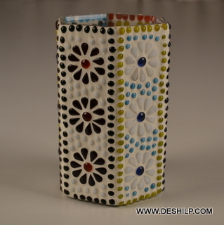 Long Box Shape Glass Candle Holder