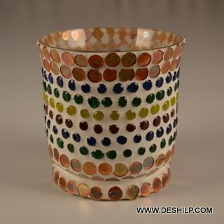 Glass Mosaic Flower Vase