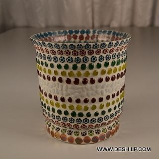 Mosaic Glass Flower Vase