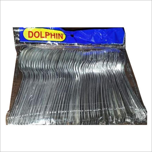 Transparent Disposable Spoon - Plastic Material, Custom Size, Silver Color | Ideal for Event and Party Supplies, Disposable Convenience