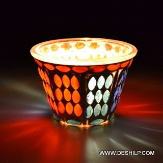 Small Mosaic T Light Candle Holder