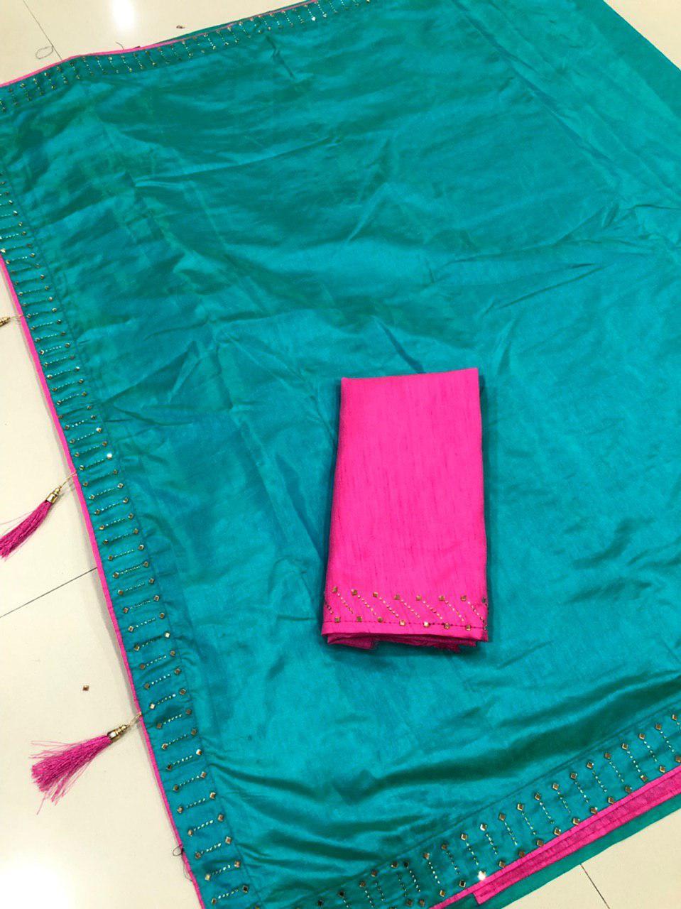 Pure Sana Silk Saree With Handwork On Boarder