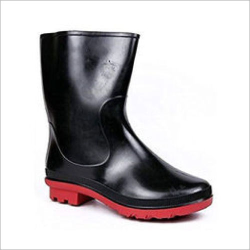 Mens Plain Black Gumboots