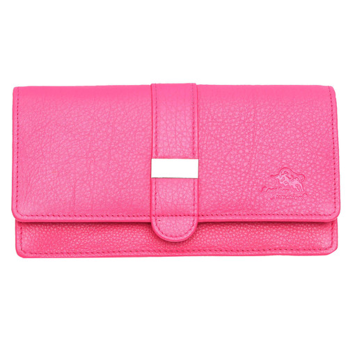 Pink Ladies Leather Clutch Wallet