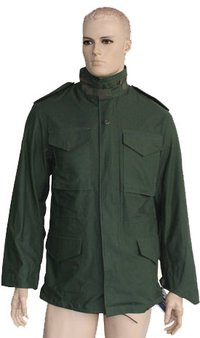 Army Olive Green Military Field Jacket - Material: Cotton