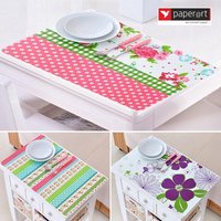 Fancy Dining Table Mat - Customized Size, Multicolor Floral Print Design | Stylish Protection Against Stains, Heat And Moisture