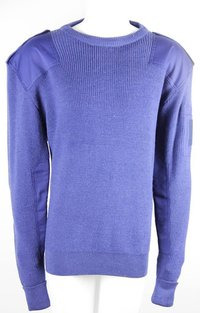 100% Wool Royal Blue Army Sweater Size: Double Extra Small