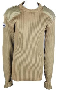 Army Green Color Military Sweater - Material: Wool