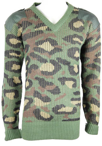 Military Camouflage Wool Pullover - Season: Winter