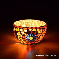 Multicolor Candle Cup - Material: Glass