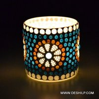 T Light Candle Holder With Mosaic