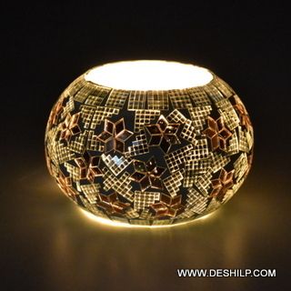 Decorated Glass Candle Holder