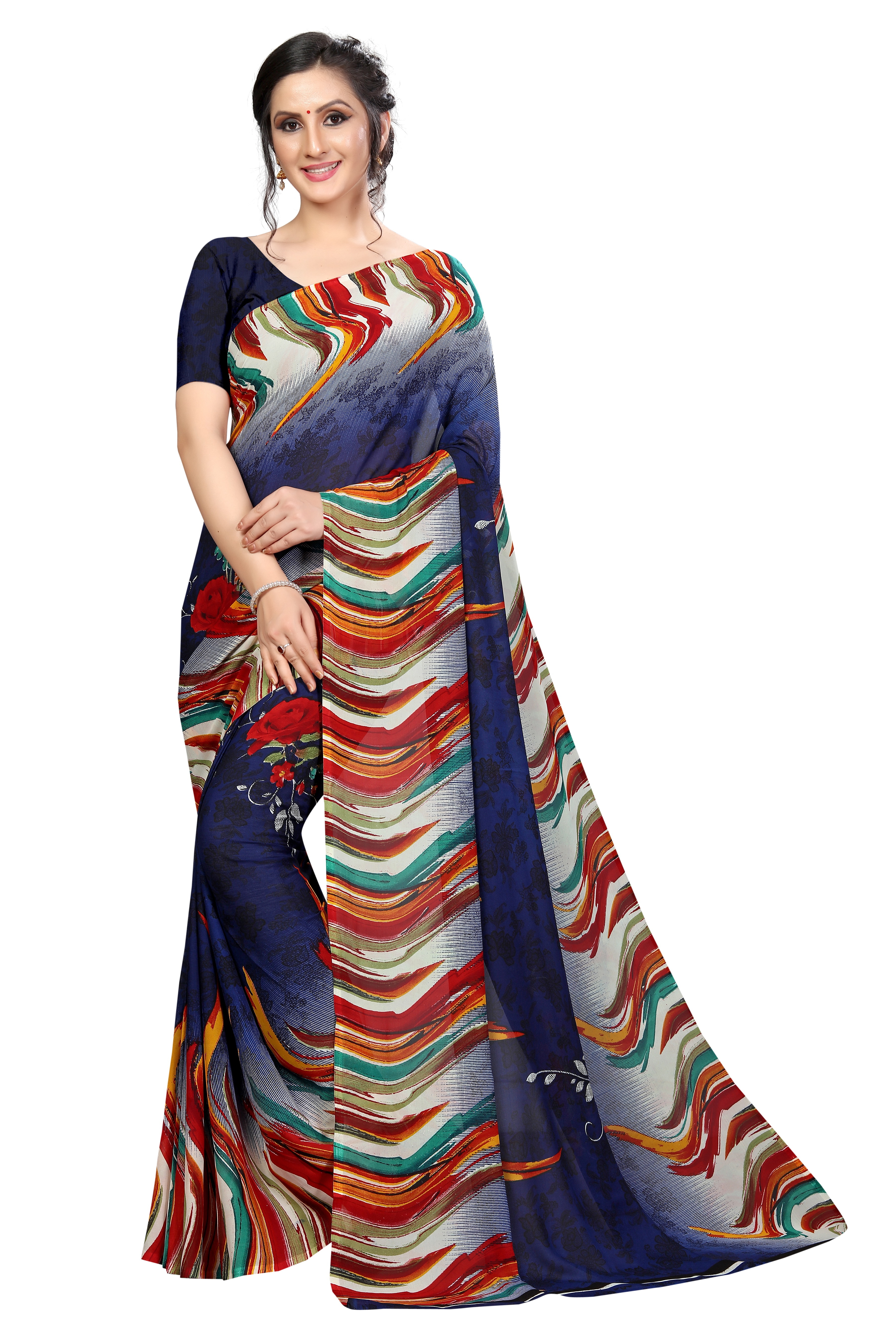 New Stylist Bollywood Printed Georgette Saree