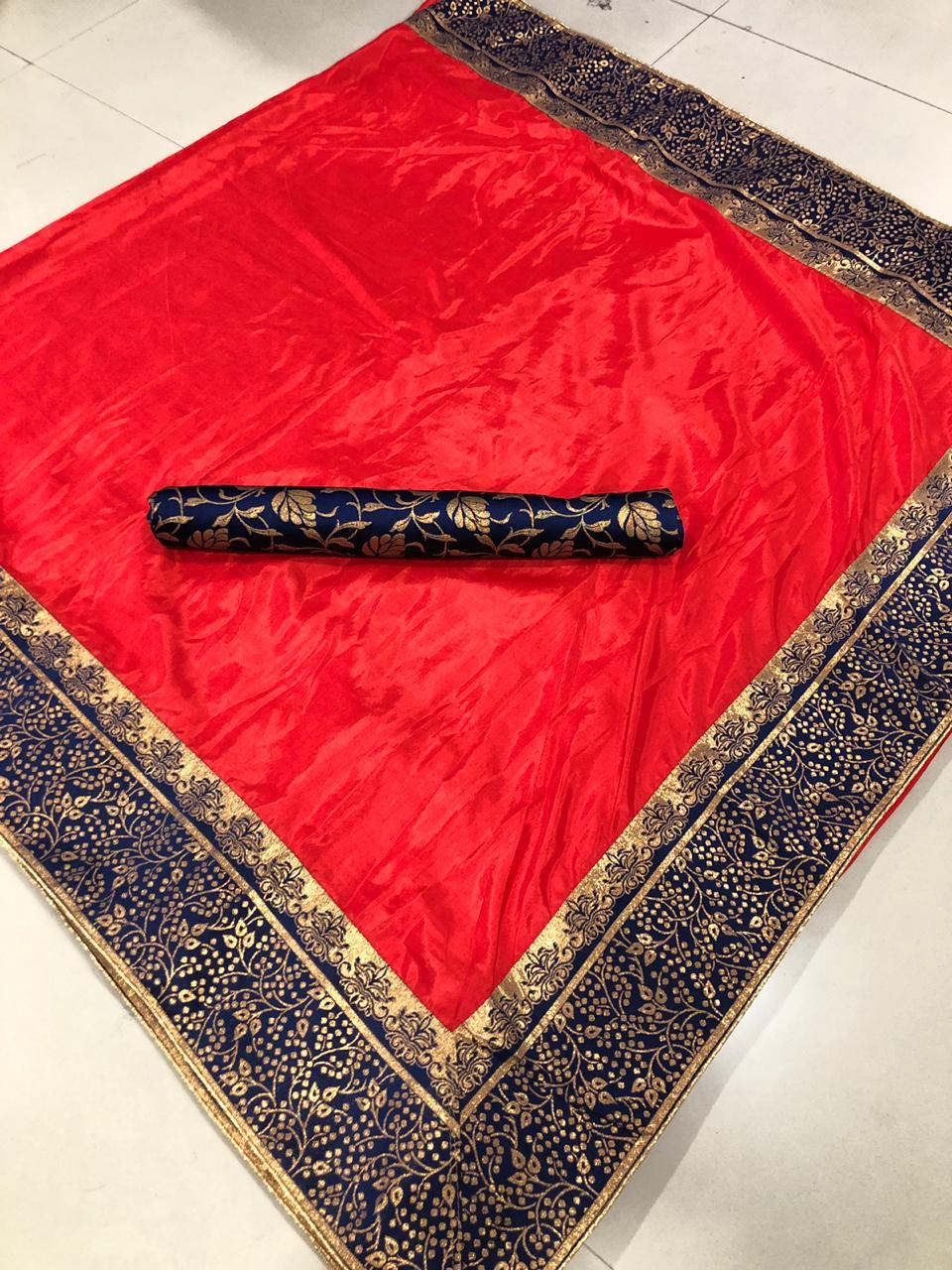 Pure Sana Silk Saree With Jacquard Border