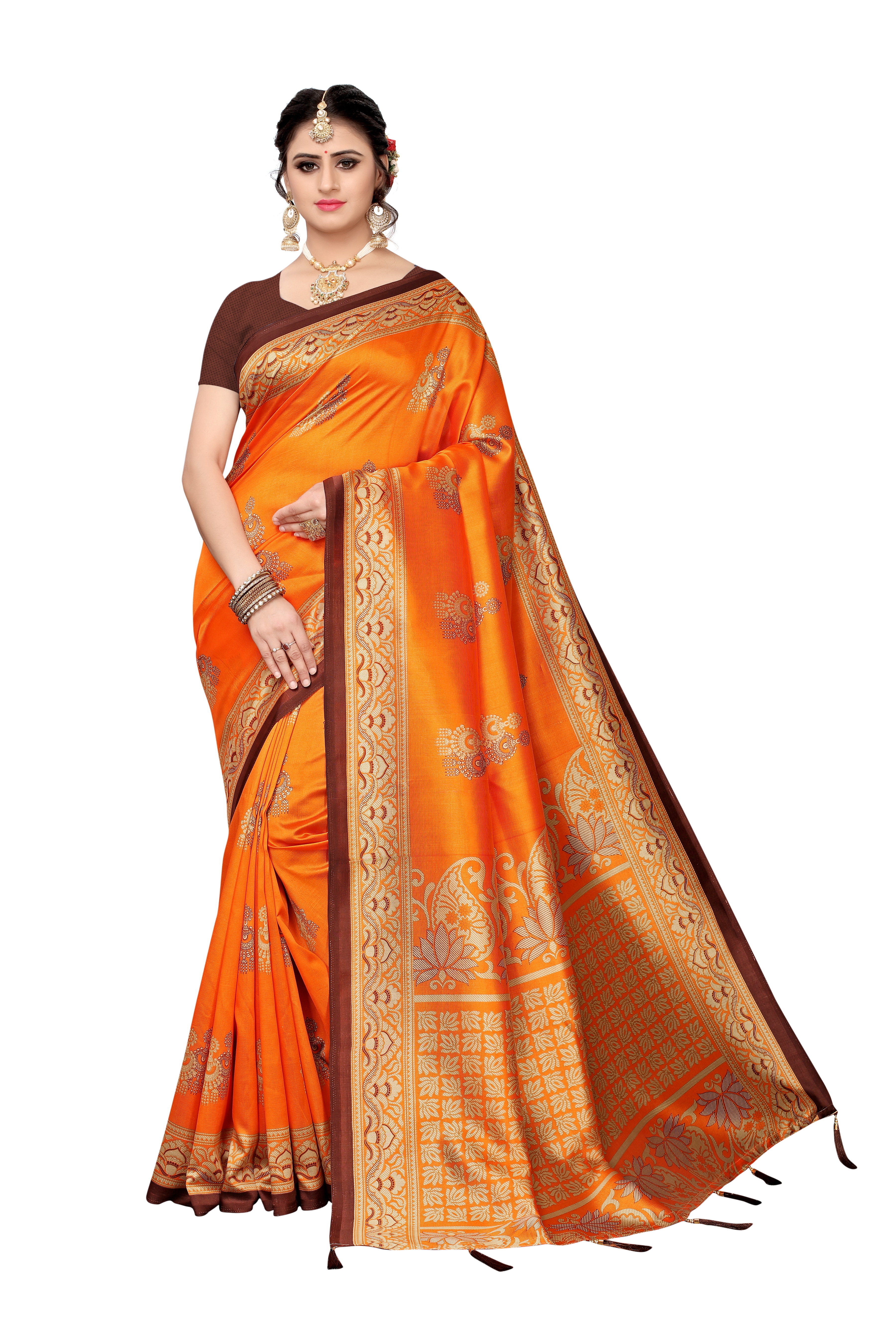 Mysore Art Silk Saree With Latkan